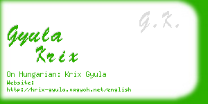 gyula krix business card